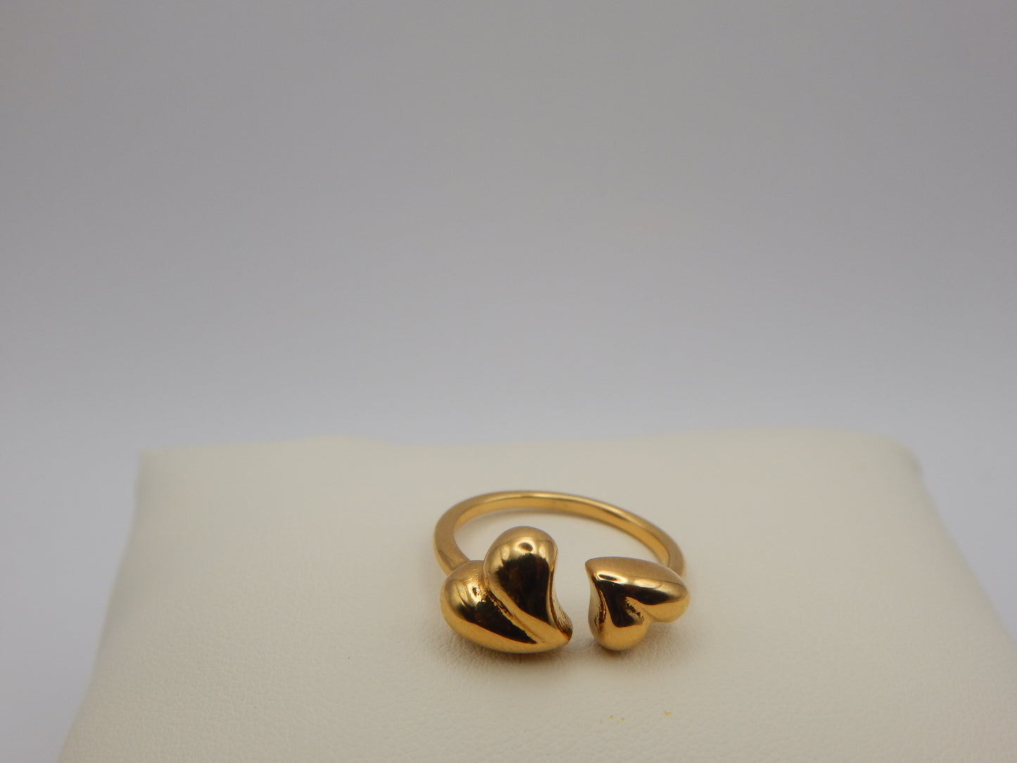 Gold Plated Heart Adjustable Ring