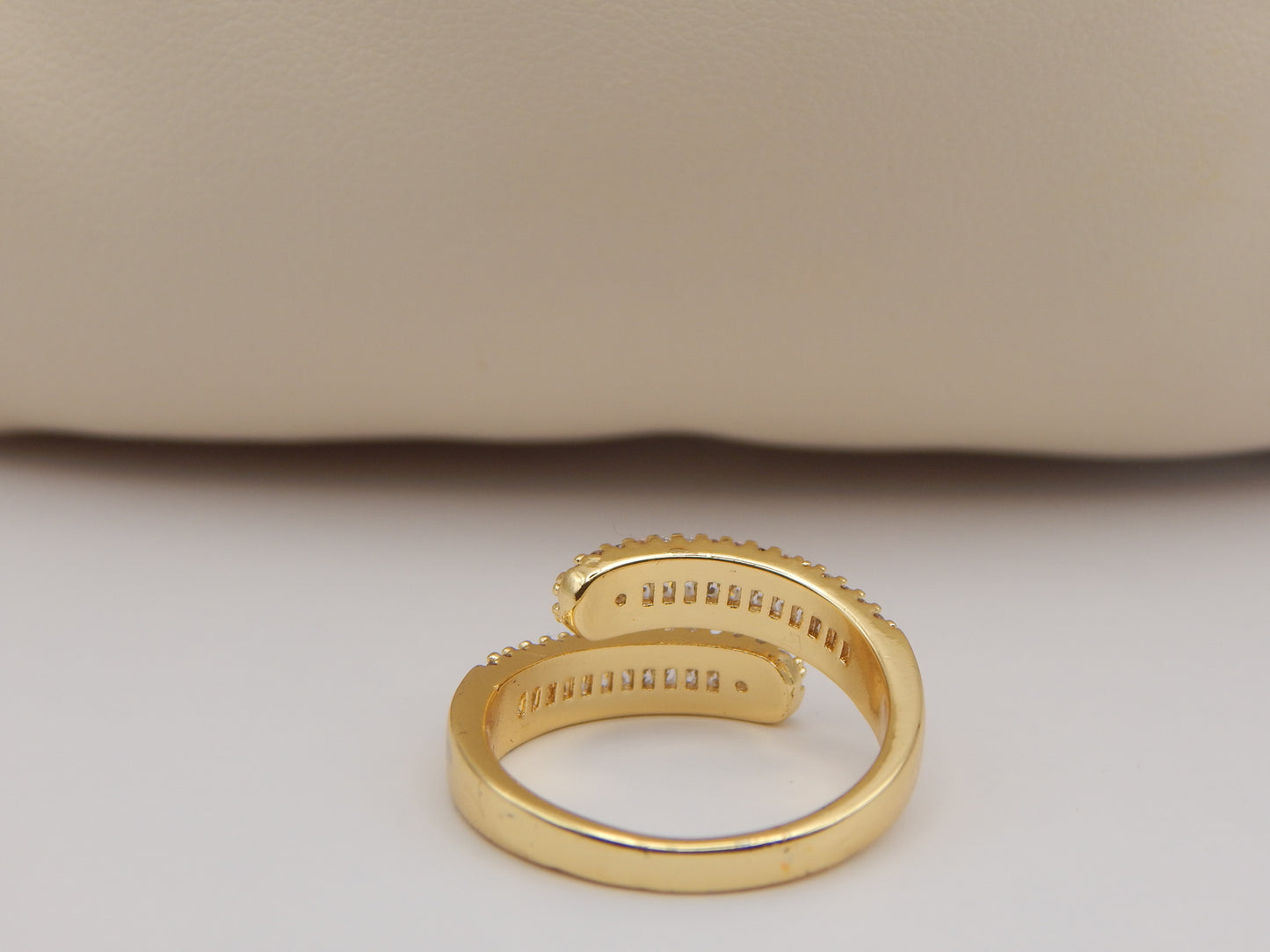 Gold Plated Rhinestone Adjustable Ring