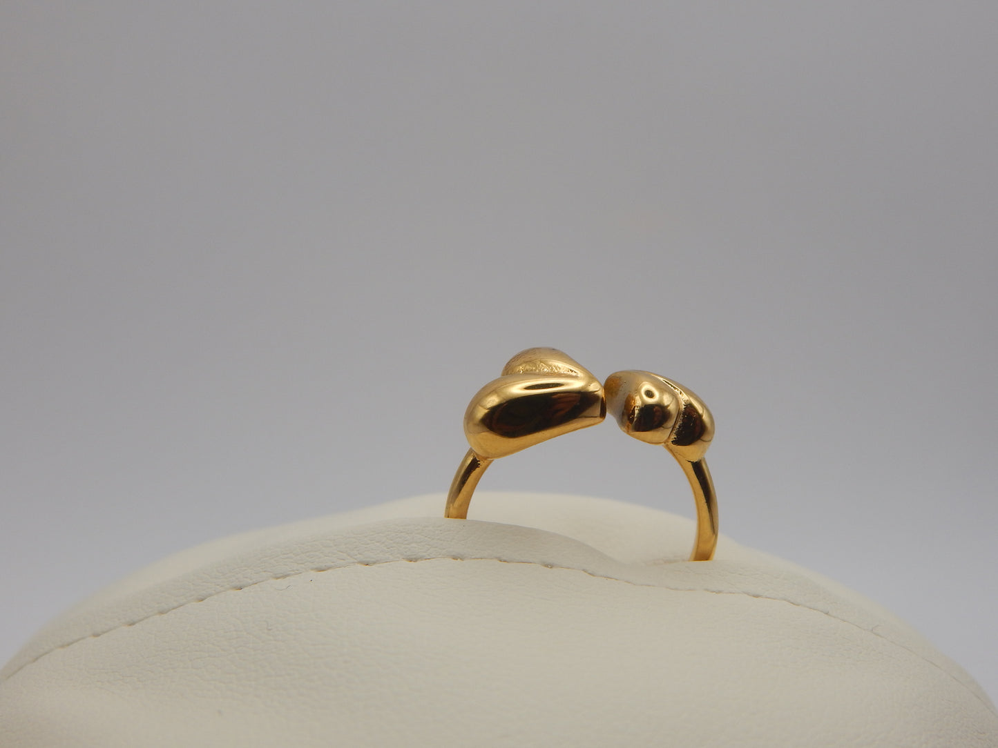 Gold Plated Heart Adjustable Ring
