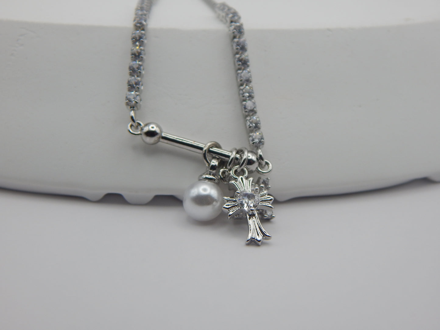 Rhinestone Charm Bracelet — Gold & Silver