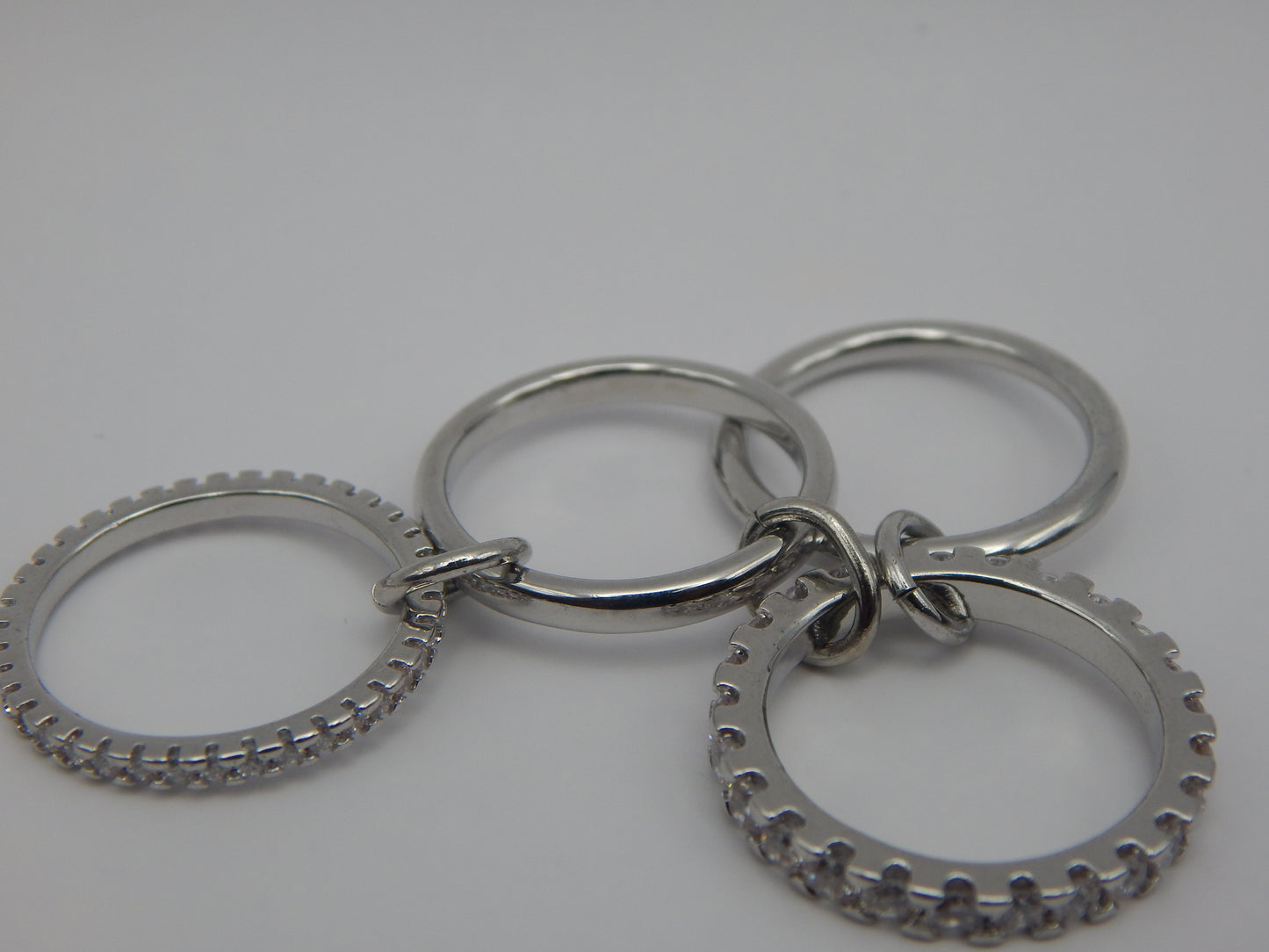 Silver Plated Rhinestone Stack Ring