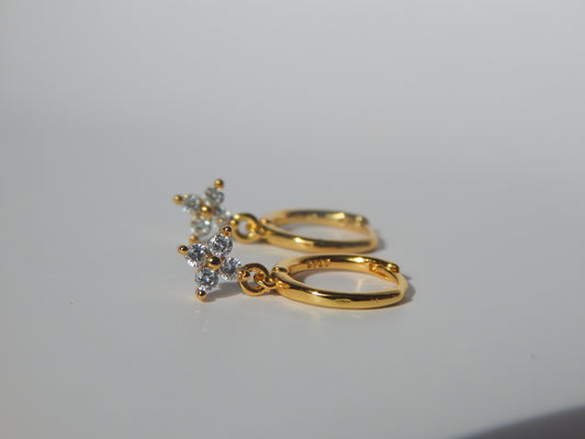 Flower Hoop Earrings — Gold & Silver