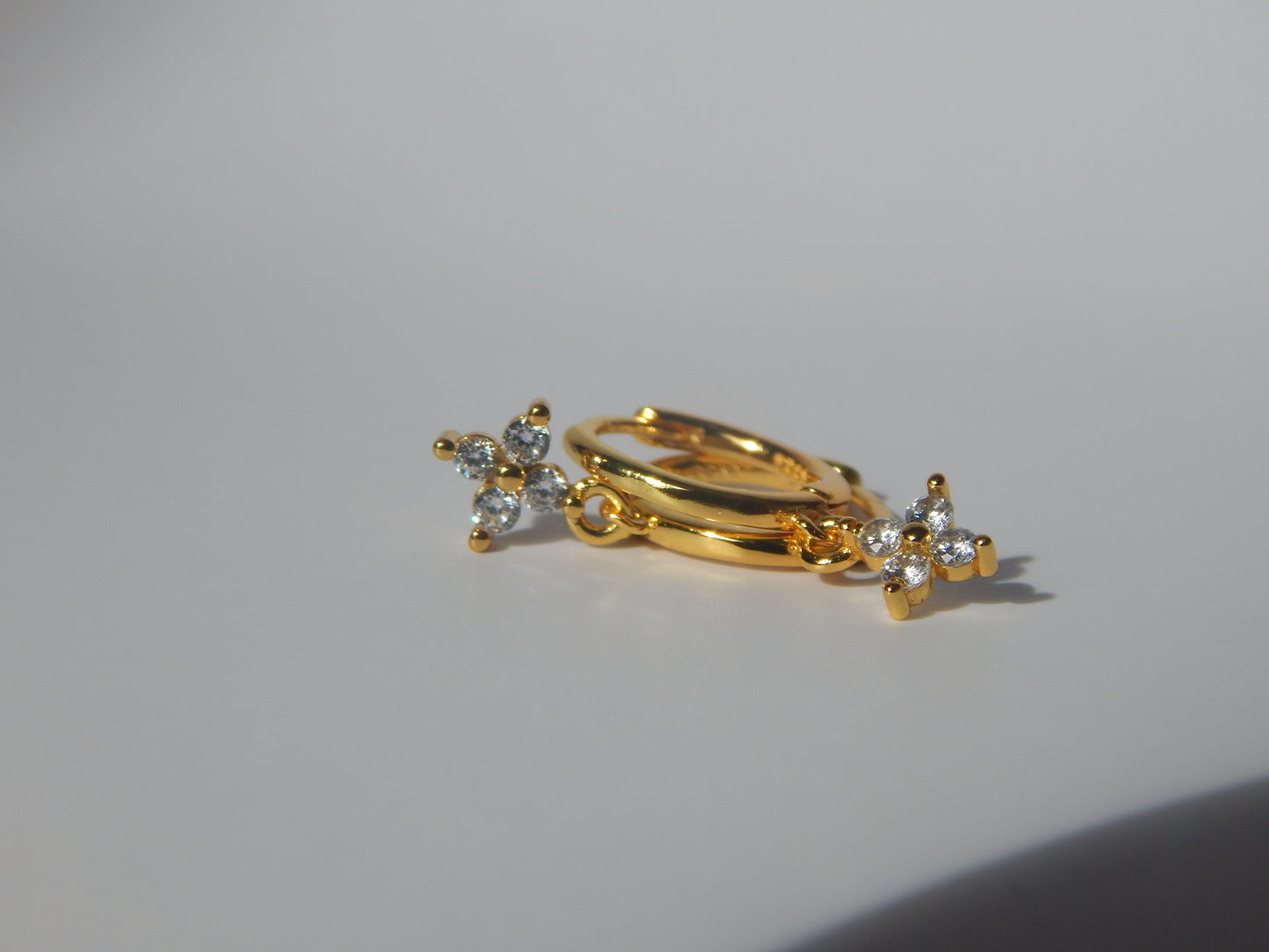 Flower Hoop Earrings — Gold & Silver