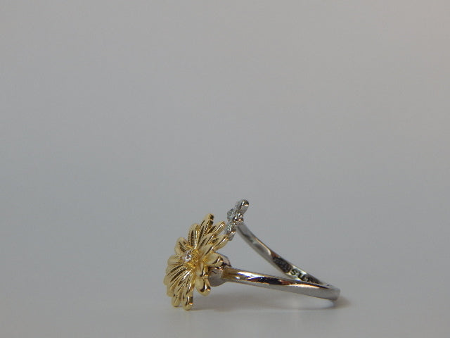 Jardin Fidget Spinning Adjustable Ring — White & Gold