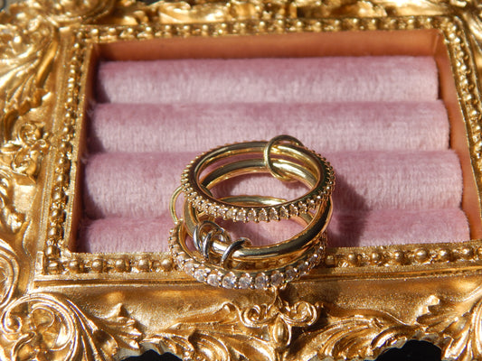 Stainless Steel Stack Ring Set — Gold & Silver
