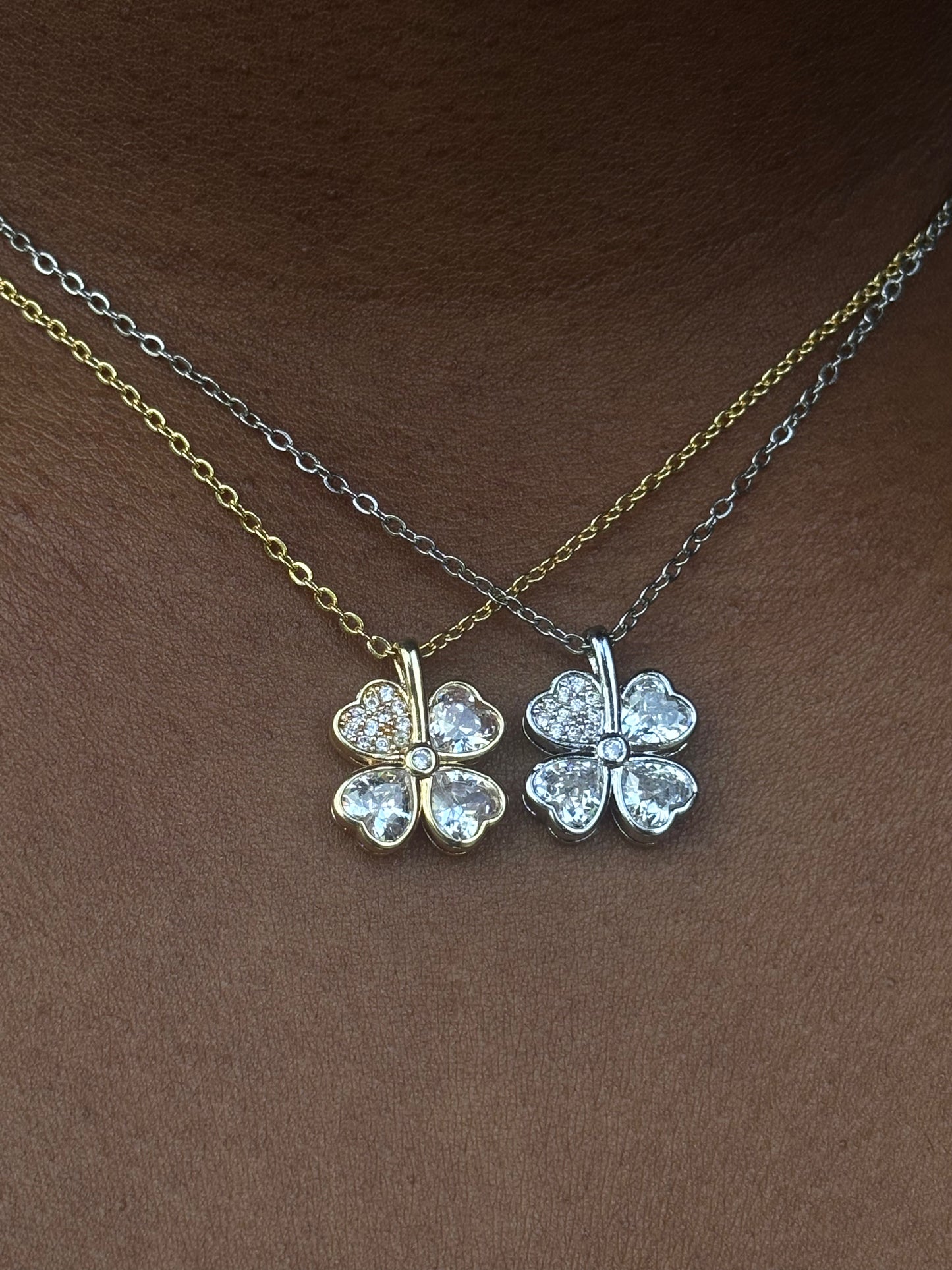 Flower Charm Necklace — Gold & Silver