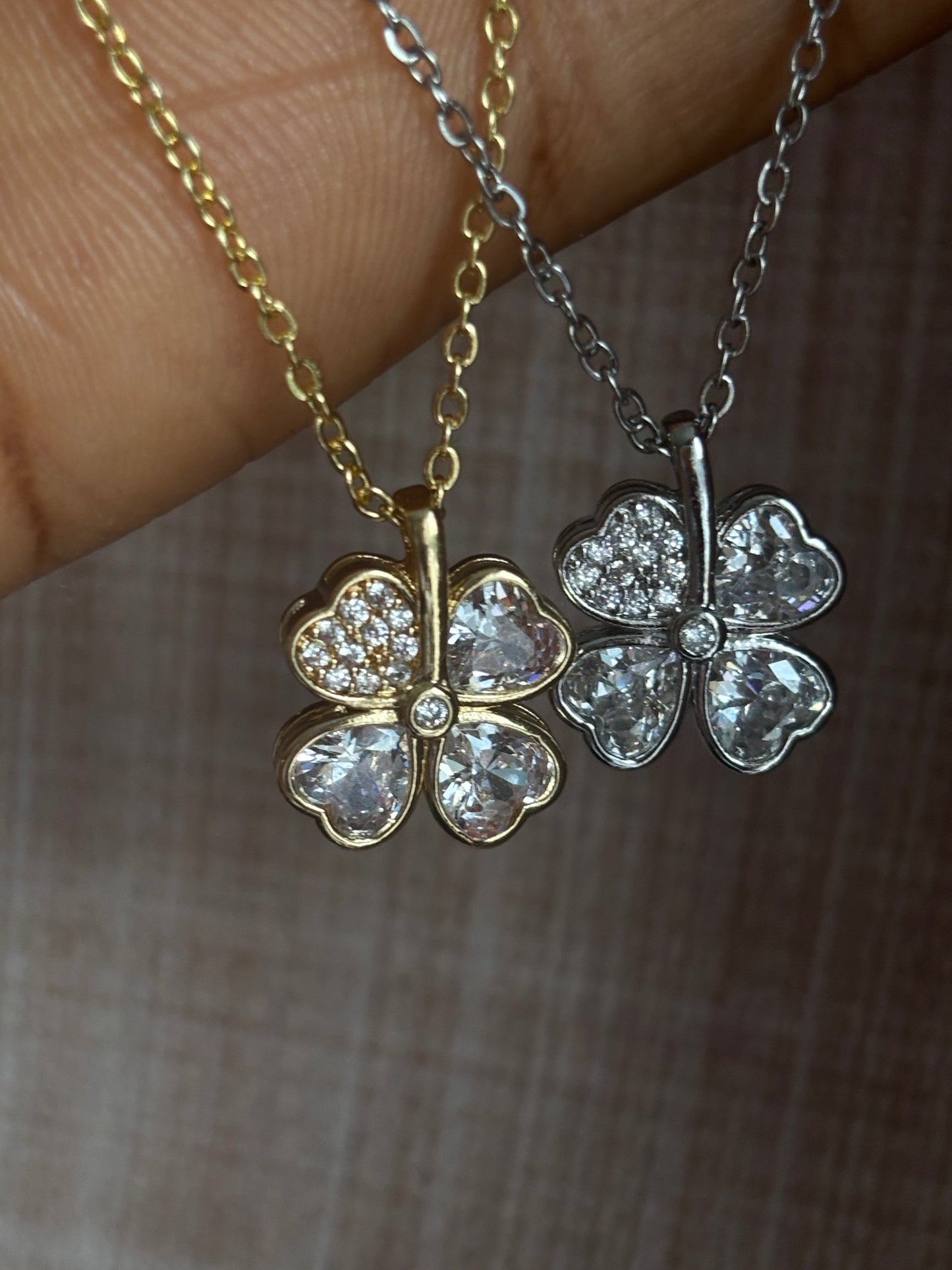 Flower Charm Necklace — Gold & Silver