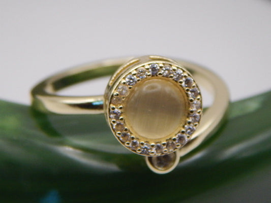 Gold Plated Spinning Adjustable Moon Ring