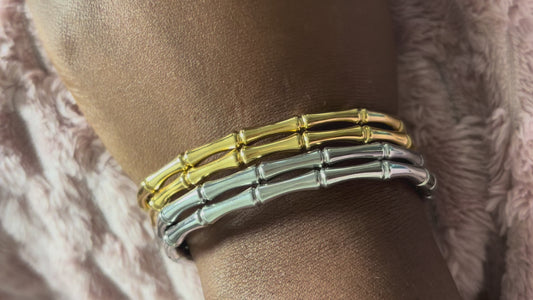 Bone bangle Bracelet — Gold & Silver